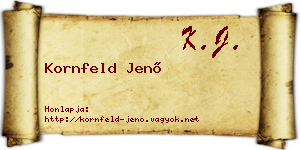 Kornfeld Jenő névjegykártya
