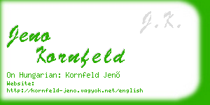 jeno kornfeld business card